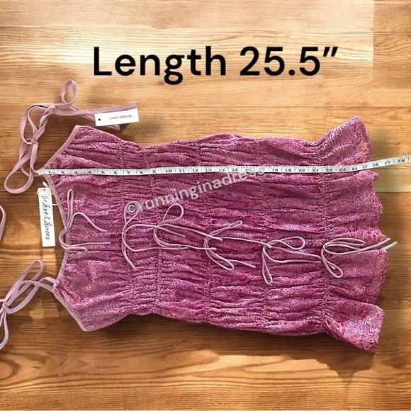 NWT For Love & Lemons Felicity Mini Dress Size Medium In Color Purple Combo - Picture 15 of 16